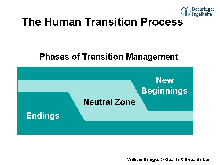 The Human Transition Process Phases of Transition Management New Beginnings Neutral Zone Endings William