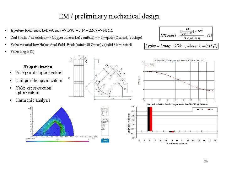 EM / preliminary mechanical design • Aperture R=35 mm, Leff=70 mm => B’(0)=(0. 14