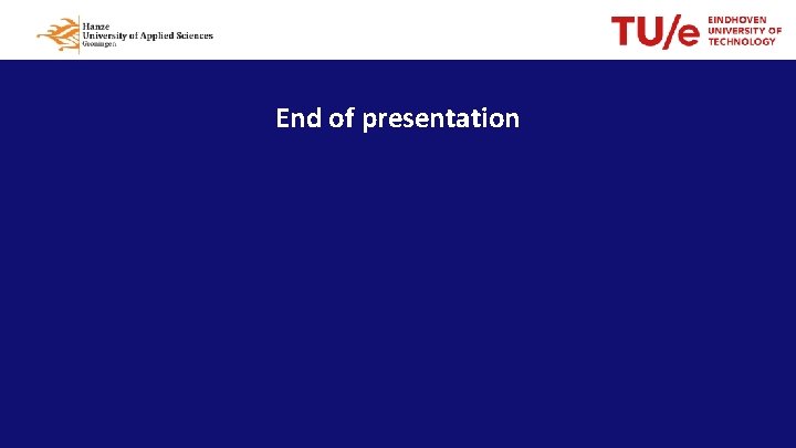 End of presentation 15 Optimal Classroom Experience 17 mei 2018, Lectoraat FM 