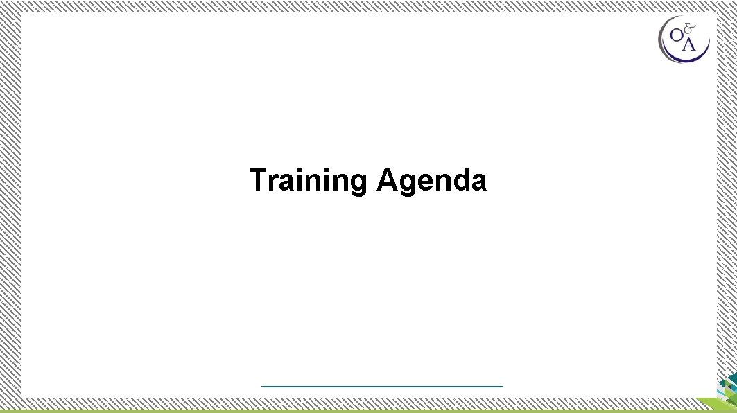 Training Agenda 