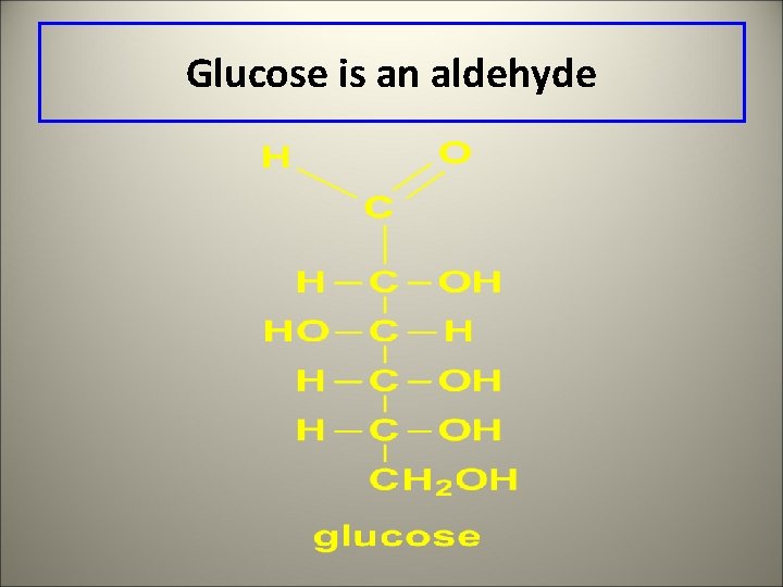 Glucose is an aldehyde 