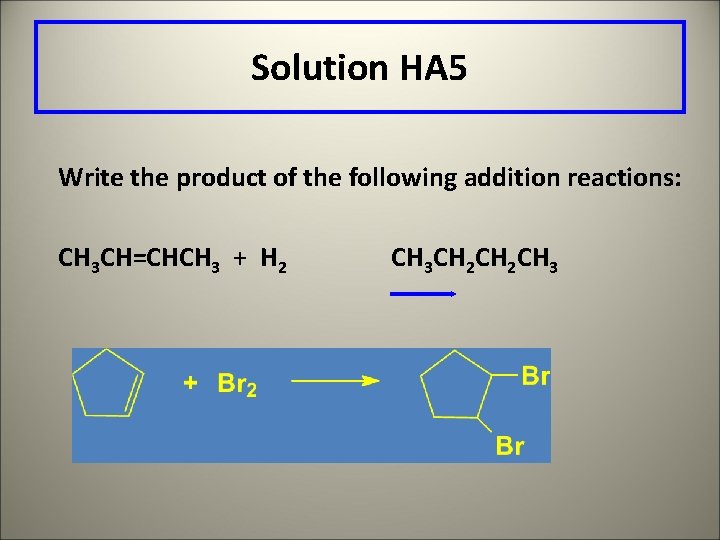 Solution HA 5 Write the product of the following addition reactions: CH 3 CH=CHCH