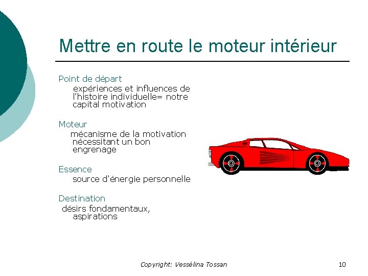 Mettre en route le moteur intérieur Point de départ expériences et influences de l’histoire