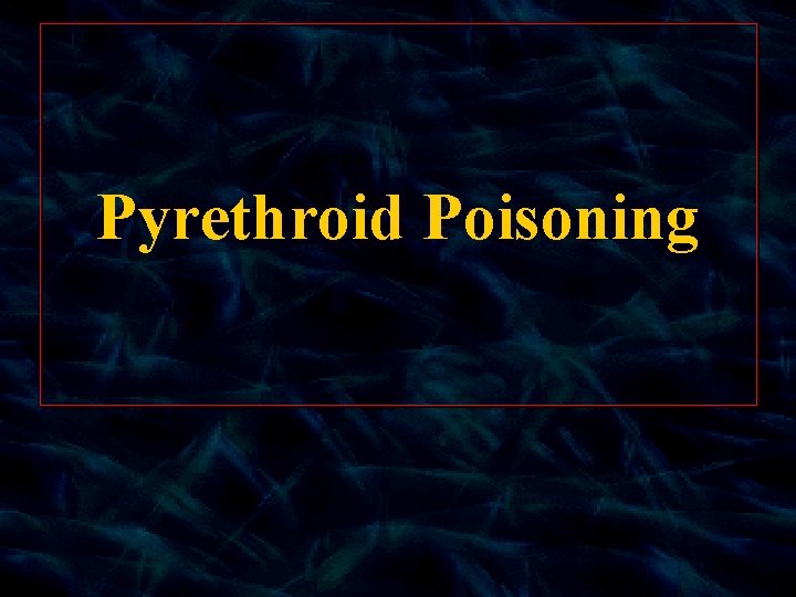 Pyrethroid Poisoning 