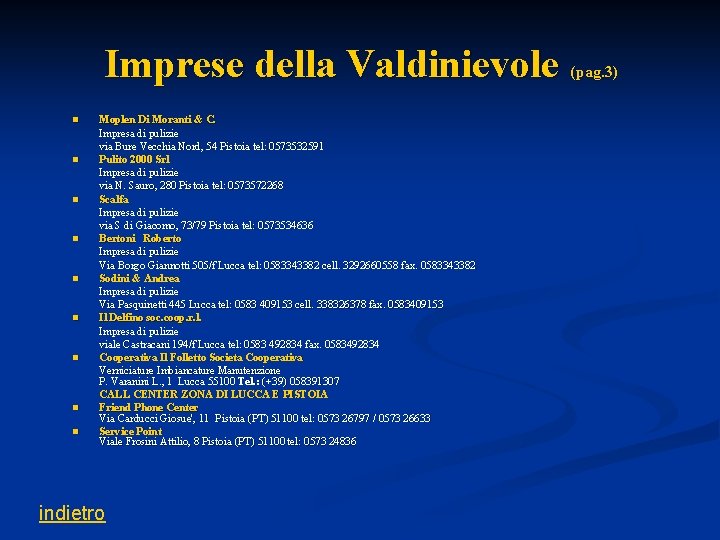 Imprese della Valdinievole (pag. 3) n n n n n Moplen Di Moranti &