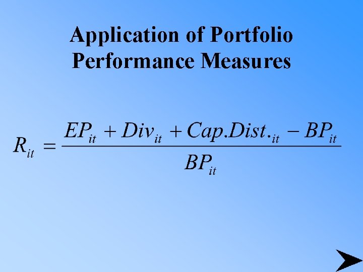 Application of Portfolio Performance Measures 