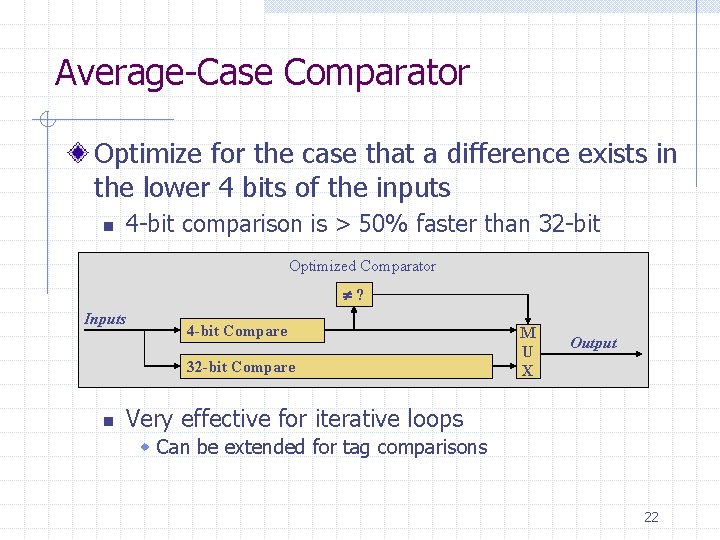 Average-Case Comparator Optimize for the case that a difference exists in the lower 4