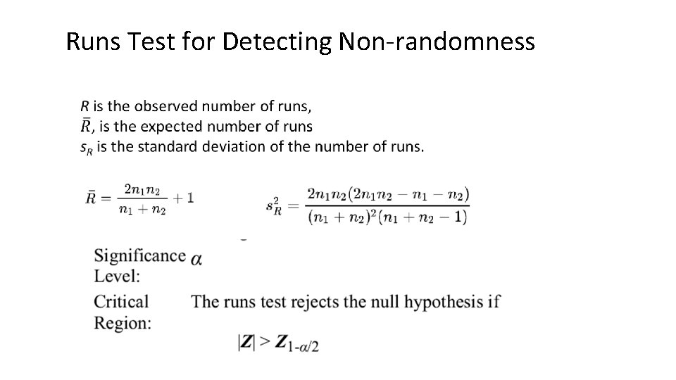 Runs Test for Detecting Non-randomness 