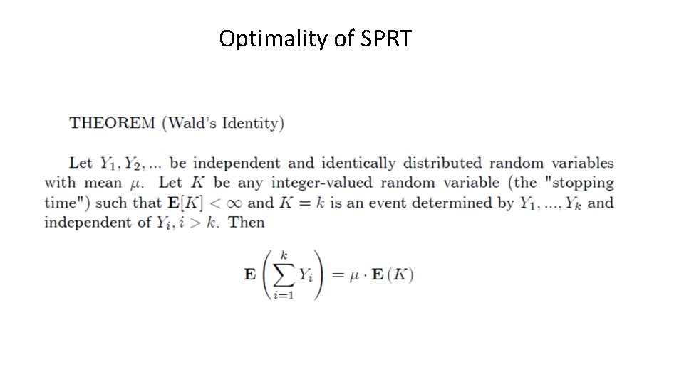 Optimality of SPRT 