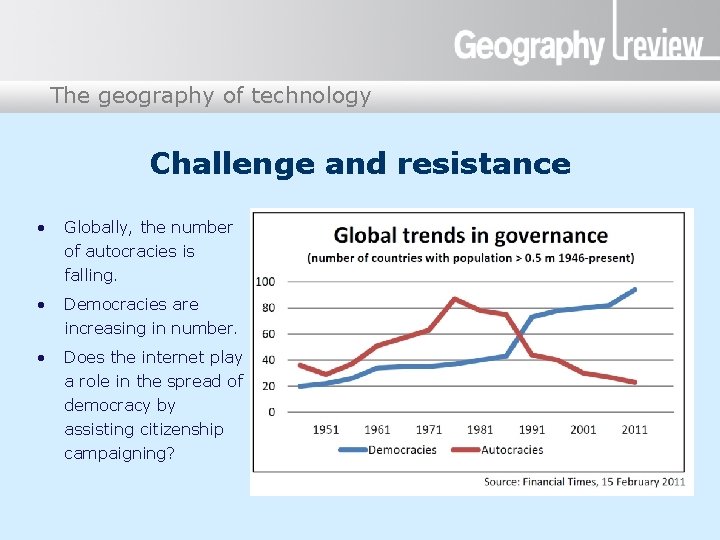 The geography of technology Presentation title Challenge and resistance • Globally, the number of The geography of technology Presentation title Challenge and resistance • Globally, the number of