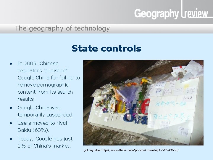 The geography of technology Presentation title State controls • In 2009, Chinese regulators ‘punished’ The geography of technology Presentation title State controls • In 2009, Chinese regulators ‘punished’