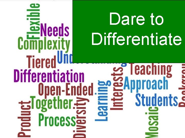 Dare to Differentiate 