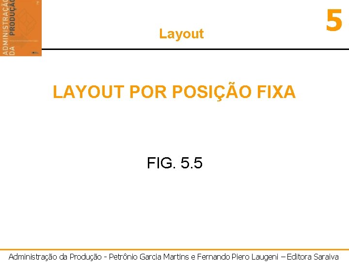 Layout 5 LAYOUT POR POSIÇÃO FIXA FIG. 5. 5 Administração da Produção - Petrônio