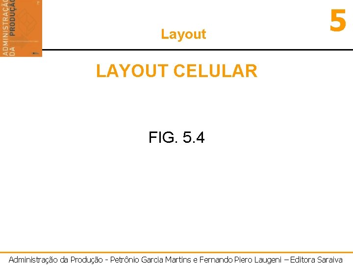 Layout 5 LAYOUT CELULAR FIG. 5. 4 Administração da Produção - Petrônio Garcia Martins