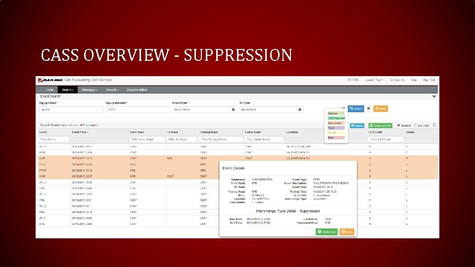 CASS OVERVIEW - SUPPRESSION 