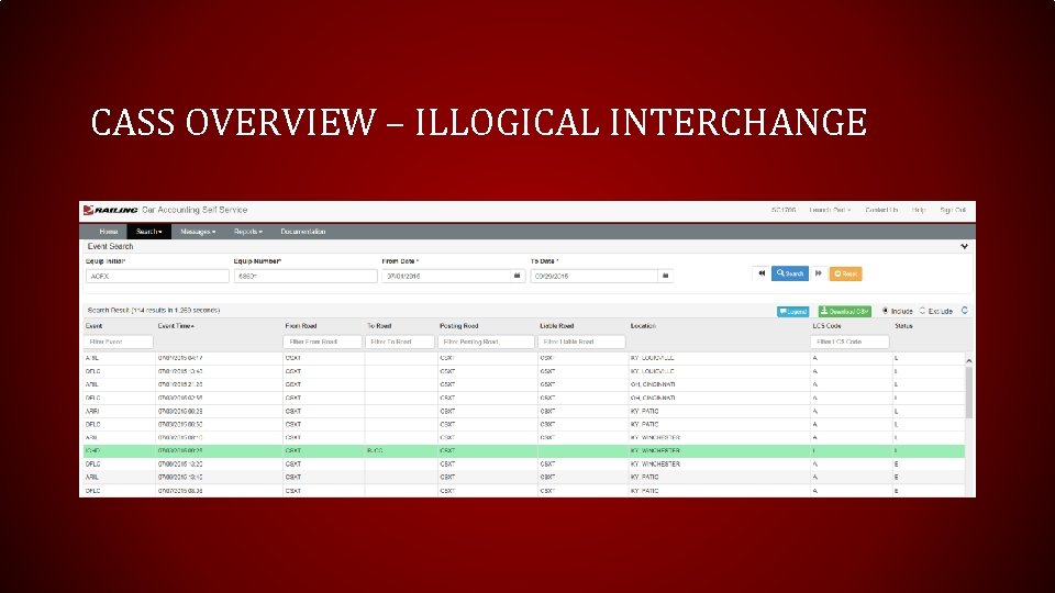 CASS OVERVIEW – ILLOGICAL INTERCHANGE 