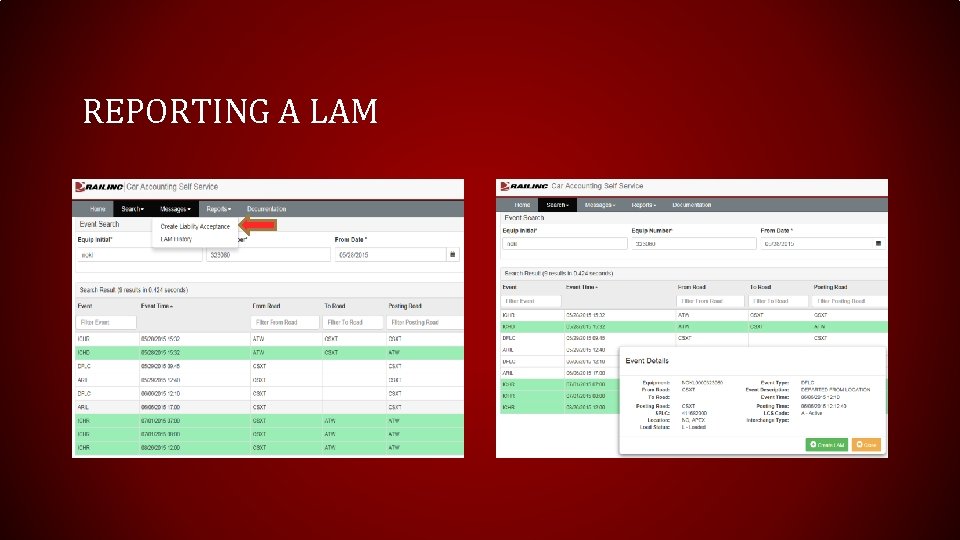 REPORTING A LAM 