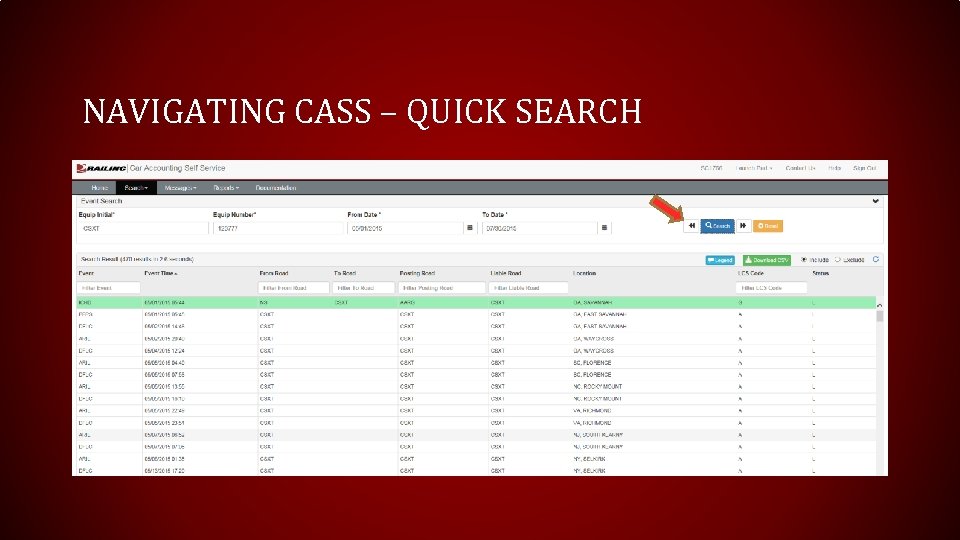 NAVIGATING CASS – QUICK SEARCH 