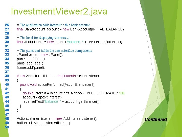 Investment. Viewer 2. java 26 27 28 29 30 31 32 33 34 35 Investment. Viewer 2. java 26 27 28 29 30 31 32 33 34 35