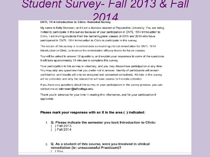 Student Survey- Fall 2013 & Fall 2014 