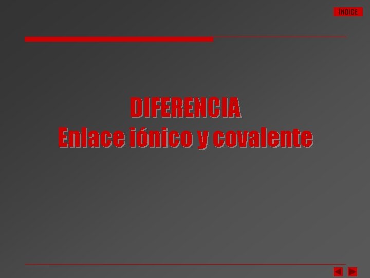 ÍNDICE DIFERENCIA Enlace iónico y covalente 