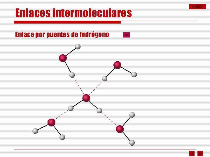 Enlaces intermoleculares Enlace por puentes de hidrógeno ÍNDICE 