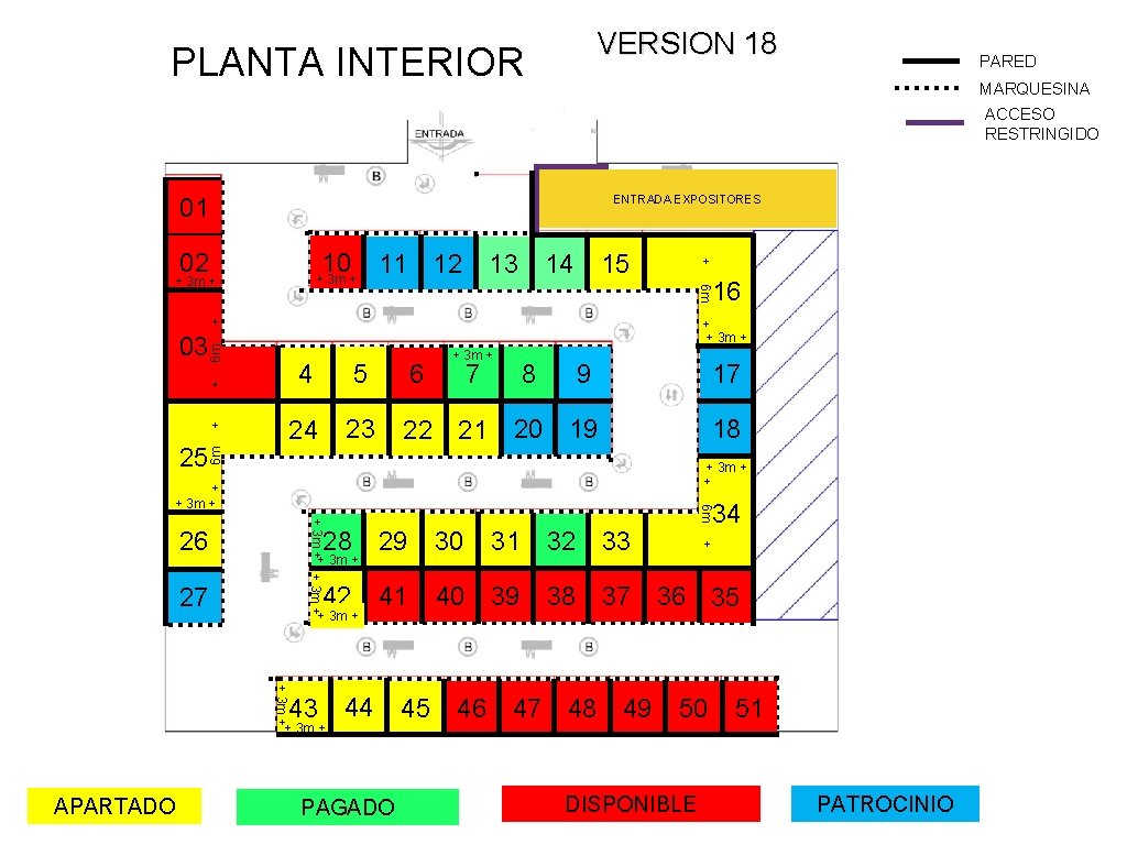 VERSION 18 PLANTA INTERIOR PARED MARQUESINA ACCESO RESTRINGIDO ENTRADA EXPOSITORES 01 15 16 +