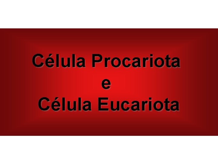 Célula Procariota e Célula Eucariota 