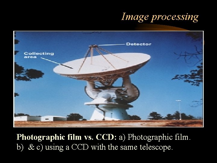 Image processing Photographic film vs. CCD: a) Photographic film. b) & c) using a