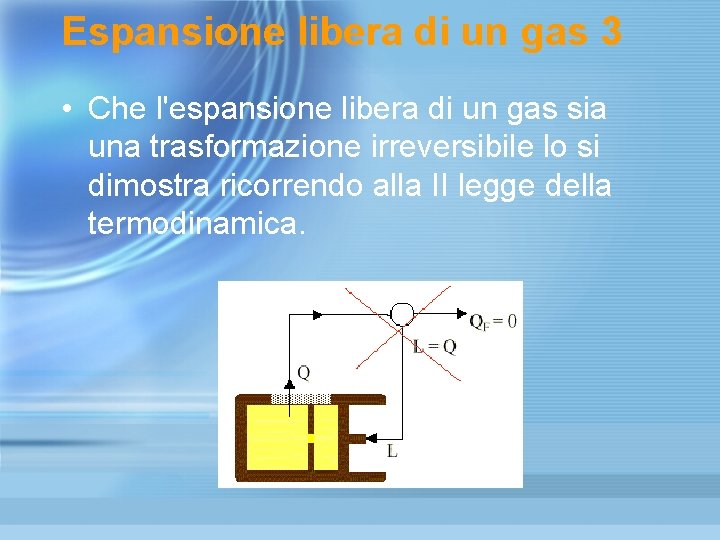 Espansione libera di un gas 3 • Che l'espansione libera di un gas sia Espansione libera di un gas 3 • Che l'espansione libera di un gas sia