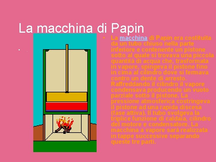 La macchina di Papin • . • La macchina di Papin era costituita da La macchina di Papin • . • La macchina di Papin era costituita da