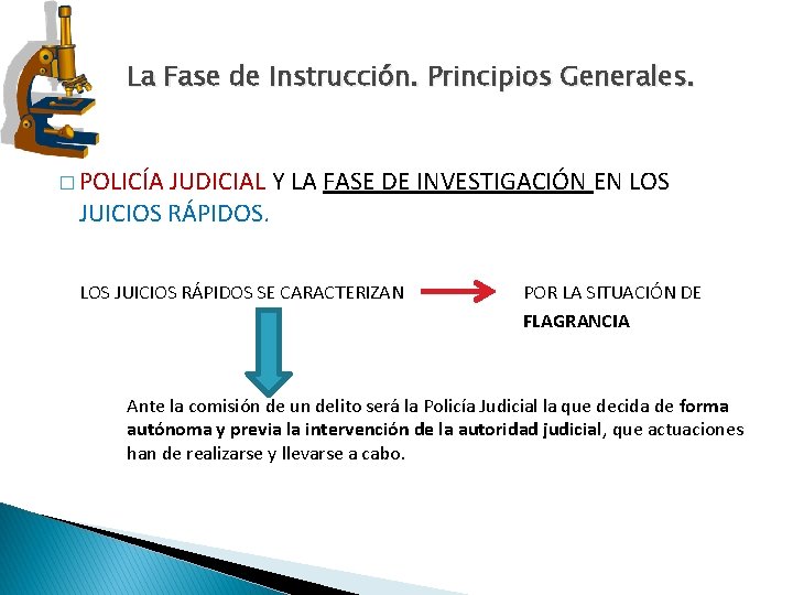 La Fase de Instrucción. Principios Generales. � POLICÍA JUDICIAL Y LA FASE DE INVESTIGACIÓN La Fase de Instrucción. Principios Generales. � POLICÍA JUDICIAL Y LA FASE DE INVESTIGACIÓN