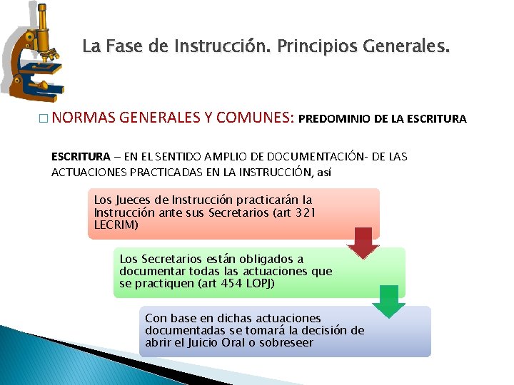 La Fase de Instrucción. Principios Generales. � NORMAS GENERALES Y COMUNES: PREDOMINIO DE LA La Fase de Instrucción. Principios Generales. � NORMAS GENERALES Y COMUNES: PREDOMINIO DE LA