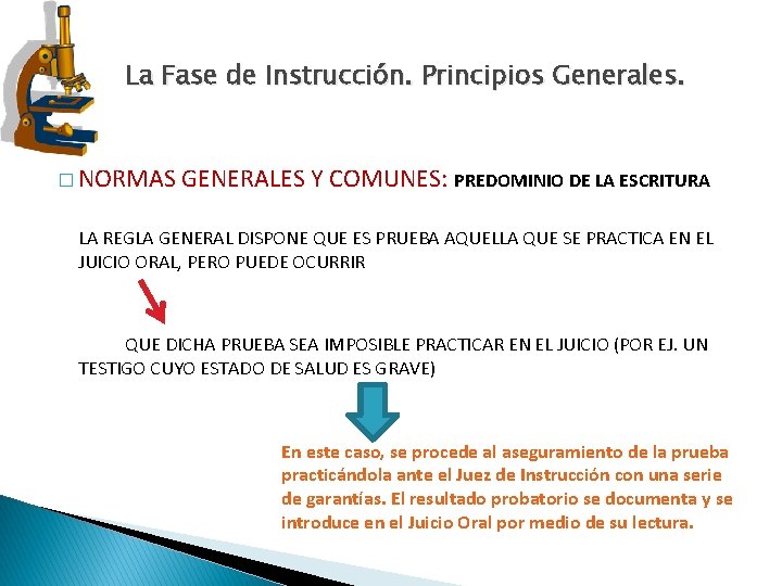 La Fase de Instrucción. Principios Generales. � NORMAS GENERALES Y COMUNES: PREDOMINIO DE LA La Fase de Instrucción. Principios Generales. � NORMAS GENERALES Y COMUNES: PREDOMINIO DE LA