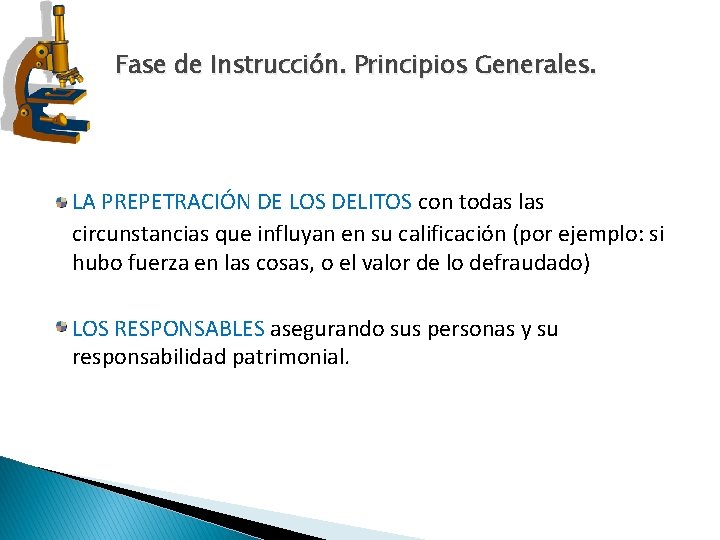 La Fase de Instrucción. Principios Generales. LA PREPETRACIÓN DE LOS DELITOS con todas las La Fase de Instrucción. Principios Generales. LA PREPETRACIÓN DE LOS DELITOS con todas las