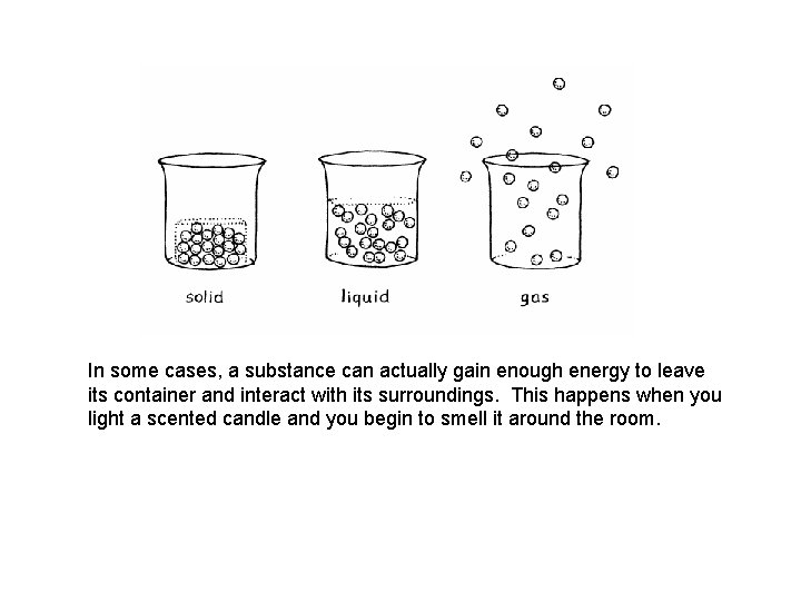 In some cases, a substance can actually gain enough energy to leave its container