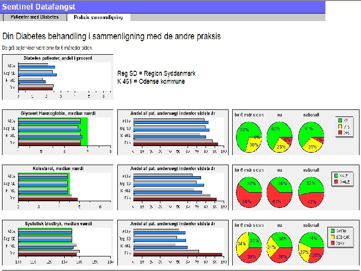 Feedback to the doctors Example from one clinic www. dak-e. dk/flx/dak_e_it/diabetes_forloebsydelsen/demo/ (Double click to