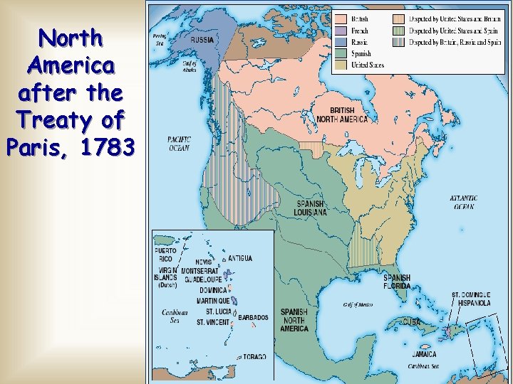 North America after the Treaty of Paris, 1783 