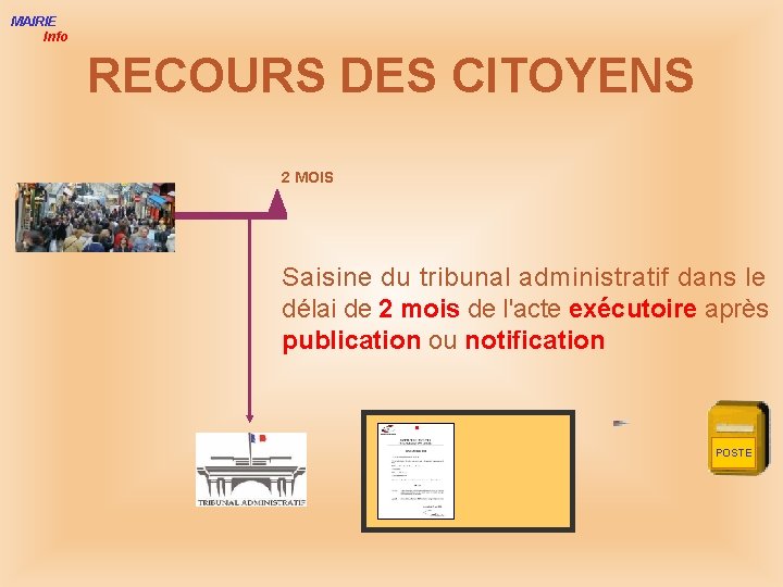 MAIRIE Info RECOURS DES CITOYENS 2 MOIS Saisine du tribunal administratif dans le délai