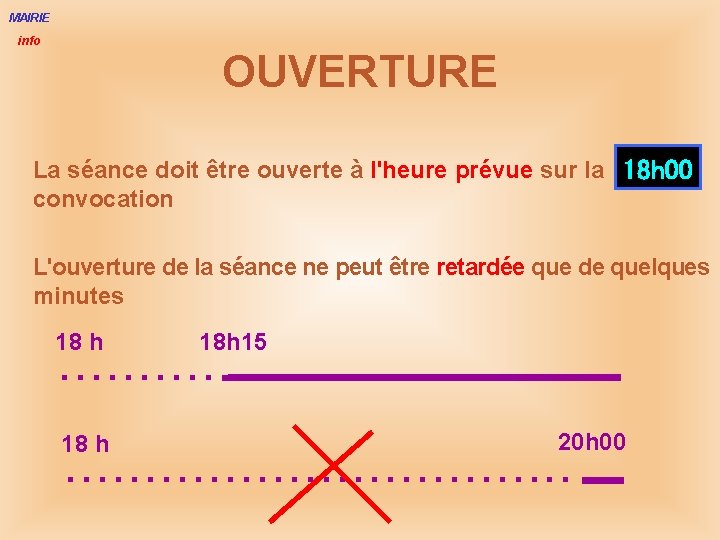 MAIRIE info OUVERTURE La séance doit être ouverte à l'heure prévue sur la 14