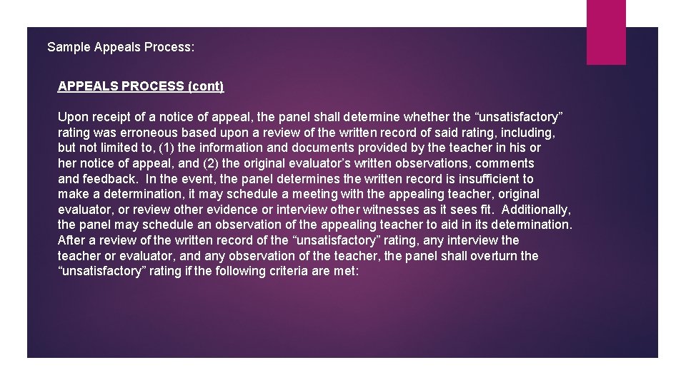 Sample Appeals Process: APPEALS PROCESS (cont) Upon receipt of a notice of appeal, the Sample Appeals Process: APPEALS PROCESS (cont) Upon receipt of a notice of appeal, the