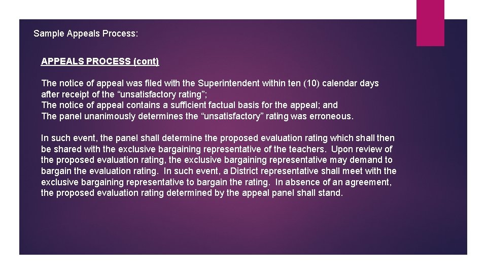 Sample Appeals Process: APPEALS PROCESS (cont) The notice of appeal was filed with the Sample Appeals Process: APPEALS PROCESS (cont) The notice of appeal was filed with the