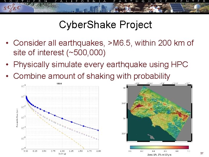 Cyber. Shake Project • Consider all earthquakes, >M 6. 5, within 200 km of