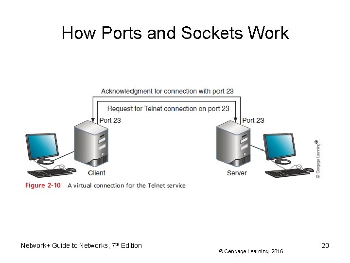 How Ports and Sockets Work Network+ Guide to Networks, 7 th Edition © Cengage