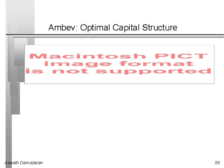 Ambev: Optimal Capital Structure Aswath Damodaran 55 