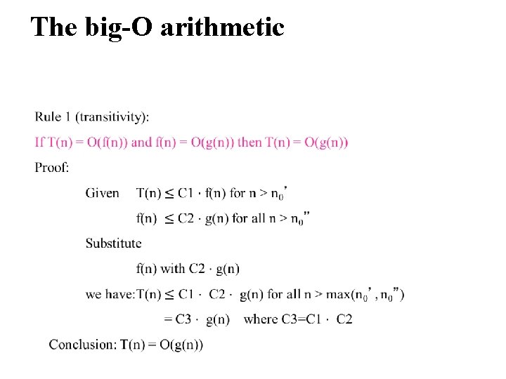 The big-O arithmetic 