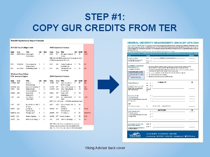 STEP #1: COPY GUR CREDITS FROM TER Viking Advisor back cover CHEM 1 TT STEP #1: COPY GUR CREDITS FROM TER Viking Advisor back cover CHEM 1 TT