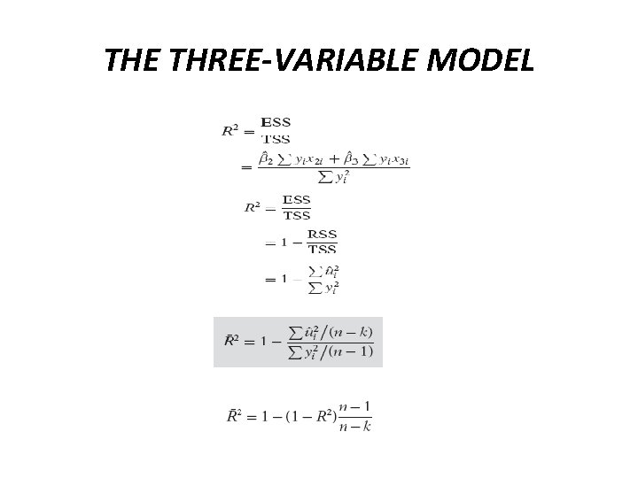 THE THREE-VARIABLE MODEL 
