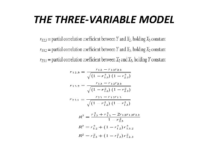 THE THREE-VARIABLE MODEL 