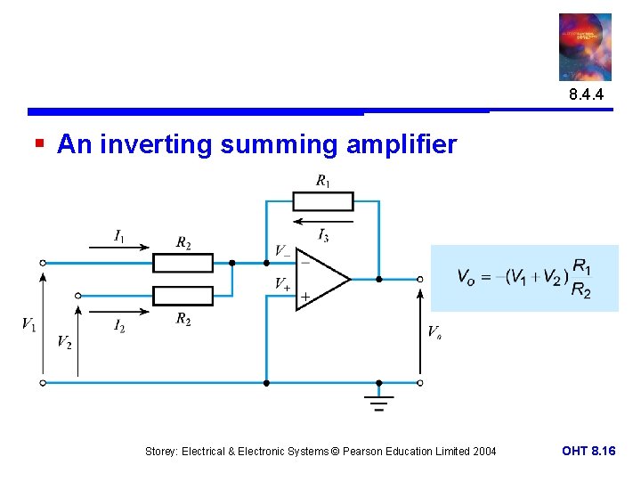 8. 4. 4 § An inverting summing amplifier Storey: Electrical & Electronic Systems ©